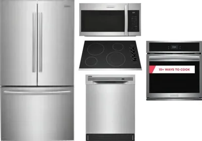 5 Piece Package Includes Refrigerator, Cooktop, Wall Oven, Microwave And Dishwasher