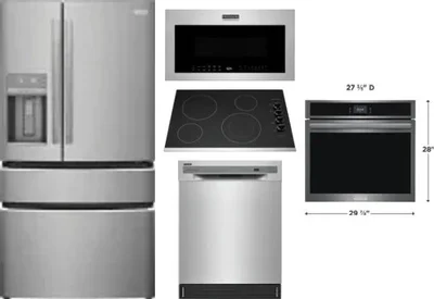 5 Piece Package Includes Refrigerator, Cooktop, Wall Oven, Microwave And Dishwasher