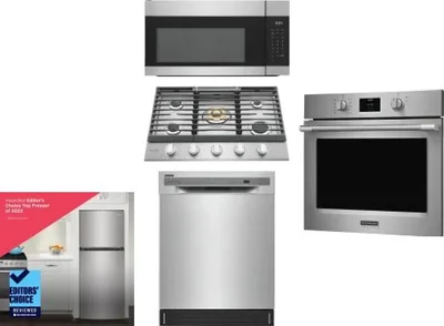 5 Piece Package Includes Refrigerator, Cooktop, Wall Oven, Microwave And Dishwasher
