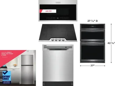 5 Piece Package Includes Refrigerator, Cooktop, Wall Oven, Microwave And Dishwasher
