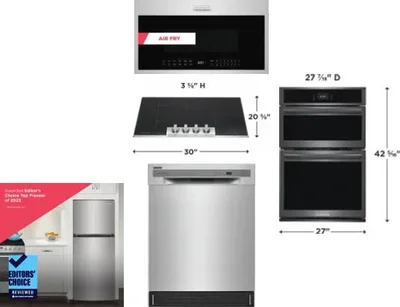 5 Piece Package Includes Refrigerator, Cooktop, Wall Oven, Microwave And Dishwasher