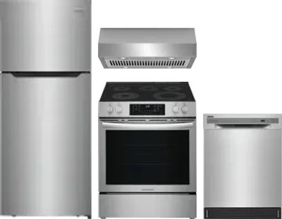 4 Piece Package Includes Refrigerator, Range, Hood And Dishwasher