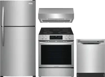 4 Piece Package Includes Refrigerator, Range, Hood And Dishwasher