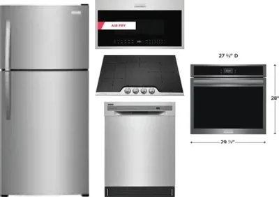 5 Piece Package Includes Refrigerator, Cooktop, Wall Oven, Microwave And Dishwasher