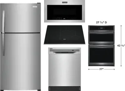 5 Piece Package Includes Refrigerator, Cooktop, Wall Oven, Microwave And Dishwasher