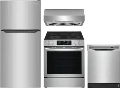 4 Piece Package Includes Refrigerator, Range, Hood And Dishwasher