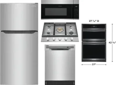 5 Piece Package Includes Refrigerator, Cooktop, Wall Oven, Microwave And Dishwasher
