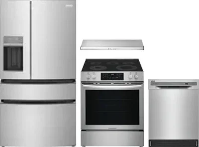 4 Piece Package Includes Refrigerator, Range, Hood And Dishwasher