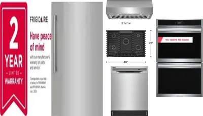 6 Piece Package Includes Refrigerator, Freezer, Cooktop, Wall Oven, Hood And Dishwasher