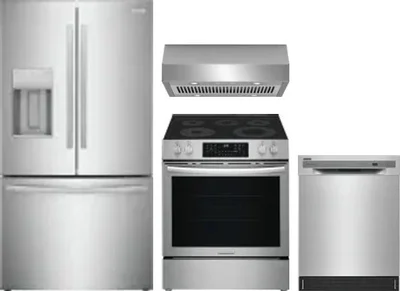 4 Piece Package Includes Refrigerator, Range, Hood And Dishwasher