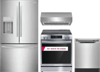 4 Piece Package Includes Refrigerator, Range, Hood And Dishwasher