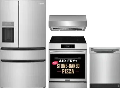 4 Piece Package Includes Refrigerator, Range, Hood And Dishwasher