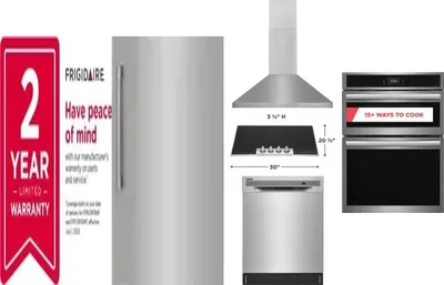 6 Piece Package Includes Refrigerator, Freezer, Cooktop, Wall Oven, Hood And Dishwasher