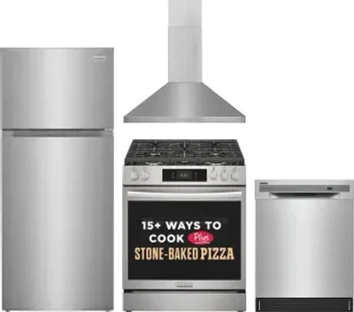 4 Piece Package Includes Refrigerator, Range, Hood And Dishwasher
