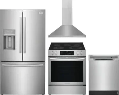4 Piece Package Includes Refrigerator, Range, Hood And Dishwasher