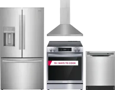 4 Piece Package Includes Refrigerator, Range, Hood And Dishwasher