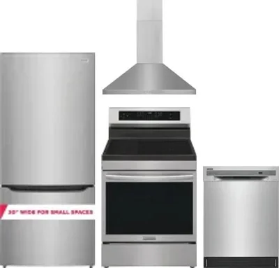 4 Piece Package Includes Refrigerator, Range, Hood And Dishwasher