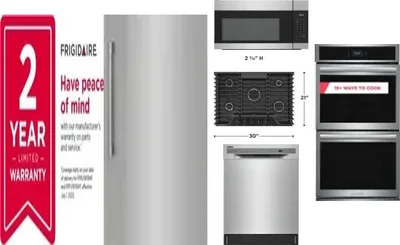 6 Piece Package Includes Refrigerator, Freezer, Cooktop, Wall Oven, Microwave And Dishwasher