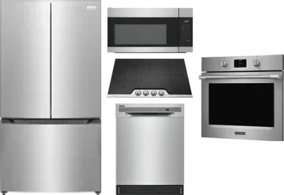 5 Piece Package Includes Refrigerator, Cooktop, Wall Oven, Microwave And Dishwasher