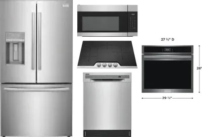 5 Piece Package Includes Refrigerator, Cooktop, Wall Oven, Microwave And Dishwasher
