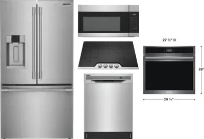 5 Piece Package Includes Refrigerator, Cooktop, Wall Oven, Microwave And Dishwasher