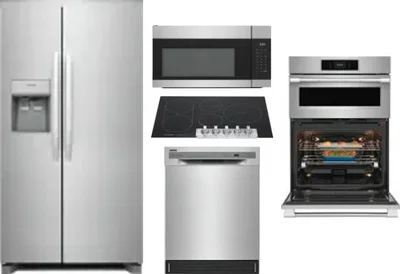 5 Piece Package Includes Refrigerator, Cooktop, Wall Oven, Microwave And Dishwasher