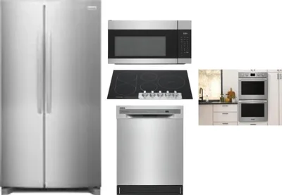 5 Piece Package Includes Refrigerator, Cooktop, Wall Oven, Microwave And Dishwasher