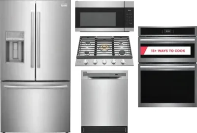 5 Piece Package Includes Refrigerator, Cooktop, Wall Oven, Microwave And Dishwasher