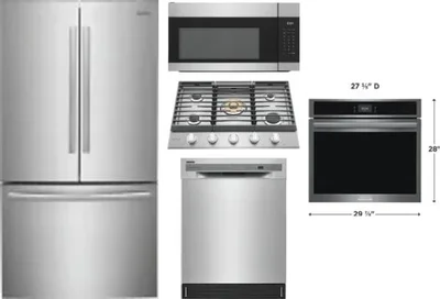 5 Piece Package Includes Refrigerator, Cooktop, Wall Oven, Microwave And Dishwasher