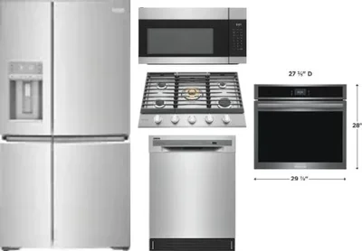 5 Piece Package Includes Refrigerator, Cooktop, Wall Oven, Microwave And Dishwasher