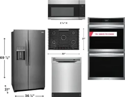 5 Piece Package Includes Refrigerator, Cooktop, Wall Oven, Microwave And Dishwasher