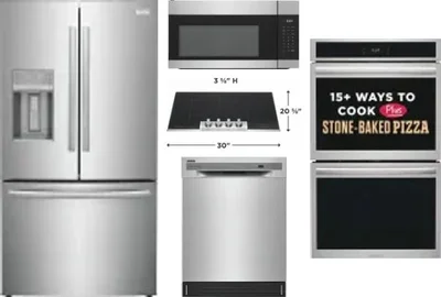 5 Piece Package Includes Refrigerator, Cooktop, Wall Oven, Microwave And Dishwasher