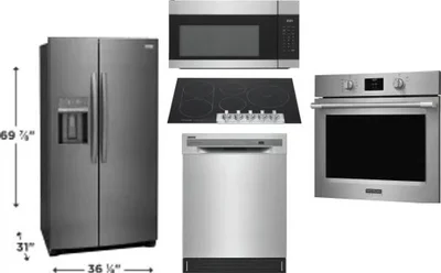 5 Piece Package Includes Refrigerator, Cooktop, Wall Oven, Microwave And Dishwasher