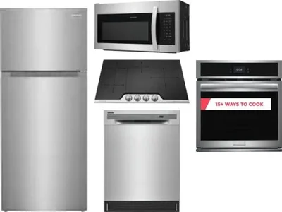 5 Piece Package Includes Refrigerator, Cooktop, Wall Oven, Microwave And Dishwasher