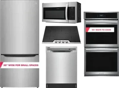 5 Piece Package Includes Refrigerator, Cooktop, Wall Oven, Microwave And Dishwasher