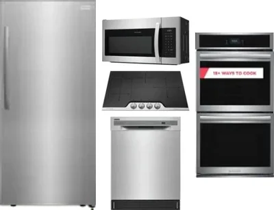 5 Piece Package Includes Refrigerator, Cooktop, Wall Oven, Microwave And Dishwasher