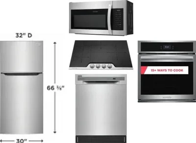 5 Piece Package Includes Refrigerator, Cooktop, Wall Oven, Microwave And Dishwasher