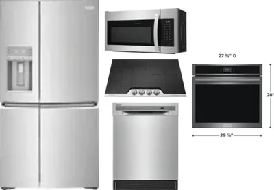 5 Piece Package Includes Refrigerator, Cooktop, Wall Oven, Microwave And Dishwasher