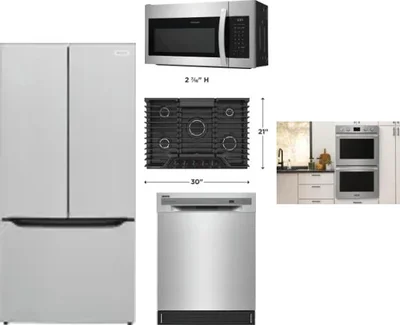5 Piece Package Includes Refrigerator, Cooktop, Wall Oven, Microwave And Dishwasher