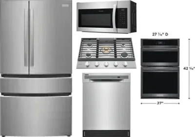 5 Piece Package Includes Refrigerator, Cooktop, Wall Oven, Microwave And Dishwasher