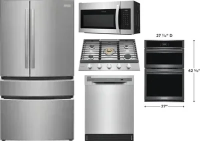 5 Piece Package Includes Refrigerator, Cooktop, Wall Oven, Microwave And Dishwasher