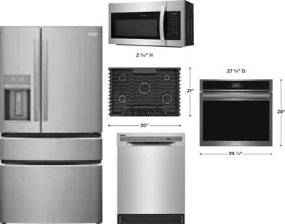 5 Piece Package Includes Refrigerator, Cooktop, Wall Oven, Microwave And Dishwasher