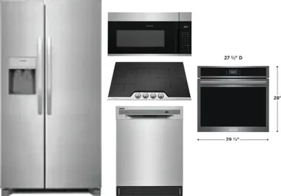 5 Piece Package Includes Refrigerator, Cooktop, Wall Oven, Microwave And Dishwasher
