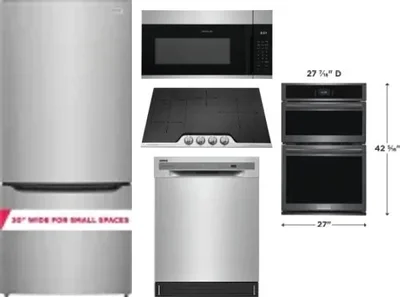 5 Piece Package Includes Refrigerator, Cooktop, Wall Oven, Microwave And Dishwasher