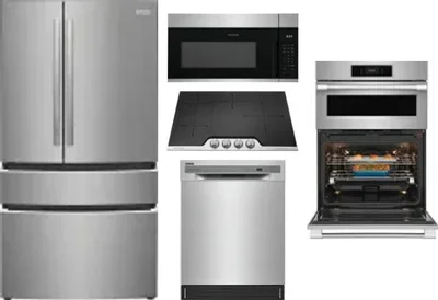 5 Piece Package Includes Refrigerator, Cooktop, Wall Oven, Microwave And Dishwasher