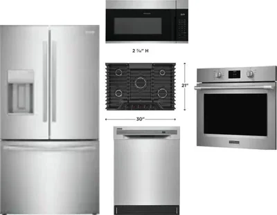 5 Piece Package Includes Refrigerator, Cooktop, Wall Oven, Microwave And Dishwasher