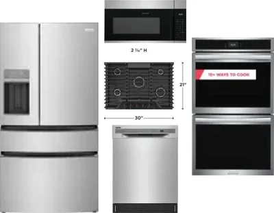 5 Piece Package Includes Refrigerator, Cooktop, Wall Oven, Microwave And Dishwasher