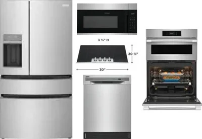 5 Piece Package Includes Refrigerator, Cooktop, Wall Oven, Microwave And Dishwasher