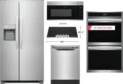 5 Piece Package Includes Refrigerator, Cooktop, Wall Oven, Microwave And Dishwasher