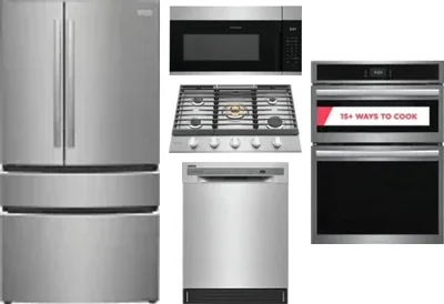 5 Piece Package Includes Refrigerator, Cooktop, Wall Oven, Microwave And Dishwasher